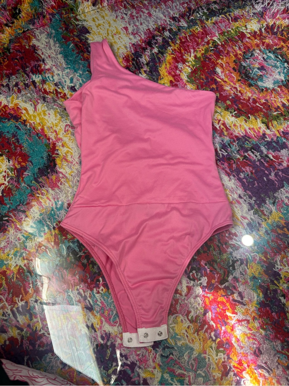Zara Pink One-Shoulder Bodysuit